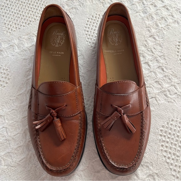 Cole Haan Men’s Hand Sewn Brown Leather Loafers Size 11 Grand+ Pinch Tassel main image 5